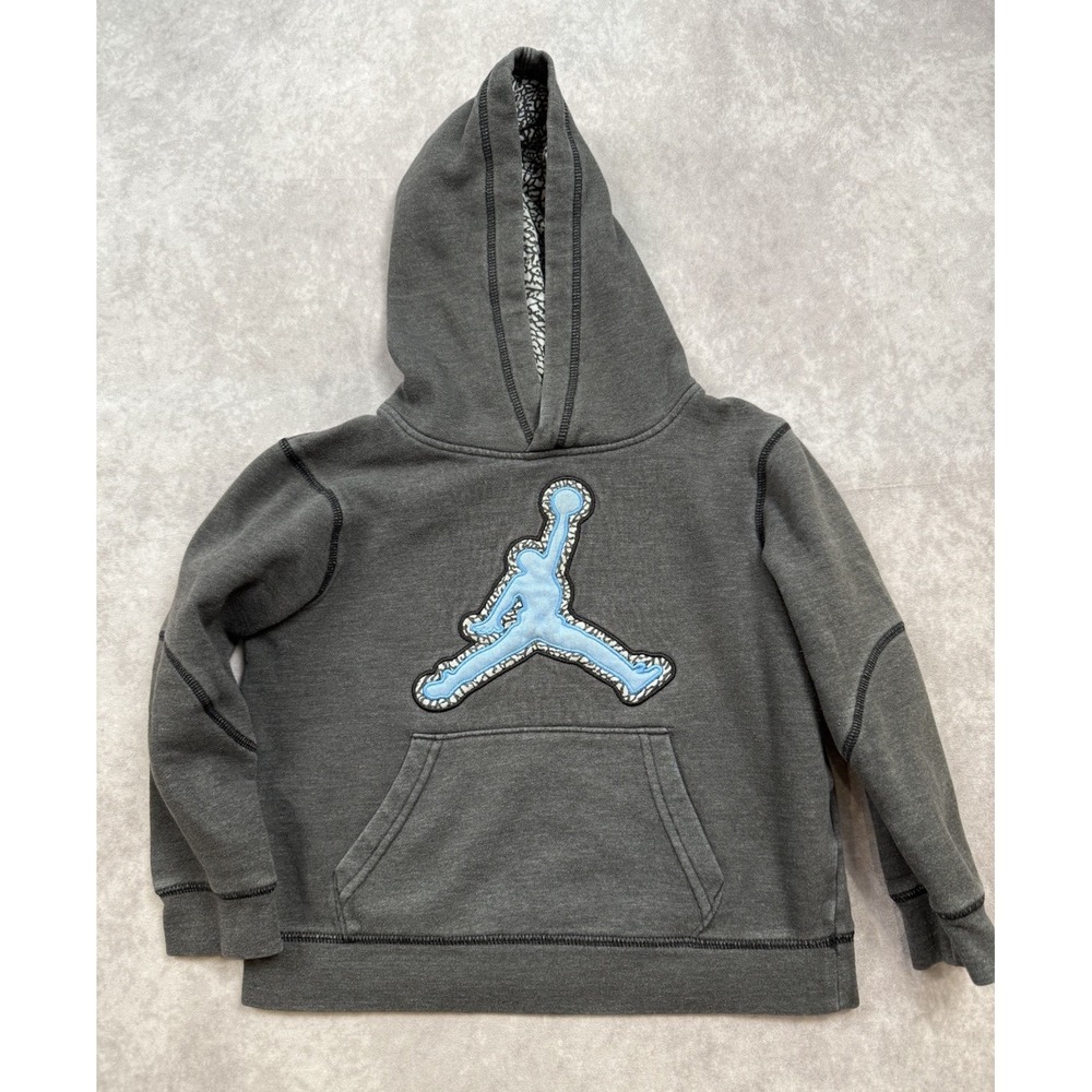 Jordan Jumpman  Kid's Sz 6-7 Yrs Sweatshirt Hoodie Logo Blue Gray‎